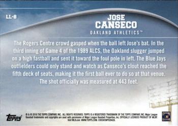 2018 Topps - Longball Legends #LL-8 Jose Canseco Back