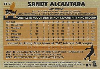 2018 Topps - 1983 Topps Baseball 35th Anniversary Rookies #83-7 Sandy Alcantara Back