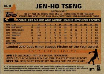 2018 Topps - 1983 Topps Baseball 35th Anniversary Rookies #83-8 Jen-Ho Tseng Back