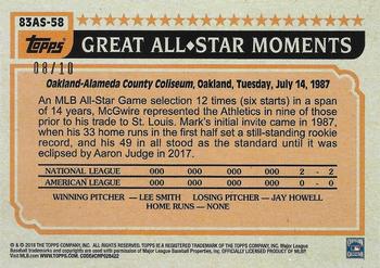 2018 Topps - 1983 Topps Baseball 35th Anniversary All-Stars Mini Red #83AS-58 Mark McGwire Back