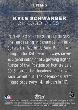 2018 Topps - Legends in the Making Blue (Series 2) #LITM-5 Kyle Schwarber Back