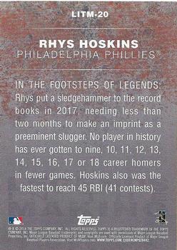 2018 Topps - Legends in the Making Blue (Series 2) #LITM-20 Rhys Hoskins Back