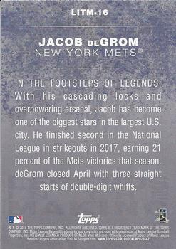 2018 Topps - Legends in the Making Black (Series 2) #LITM-16 Jacob deGrom Back
