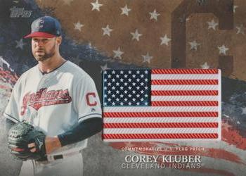 2018 Topps - MLB Independence Day U.S. Flag Manufactured Patch Relics Gold #IDML-CKL Corey Kluber Front