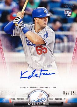 2018 Topps - Topps Salute Autographs Red (Series Two) #SA-KF Kyle Farmer Front