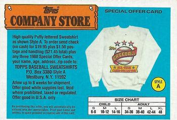 1988 Topps - Topps Company Store #NNO Style A Sweatshirt Offer Front