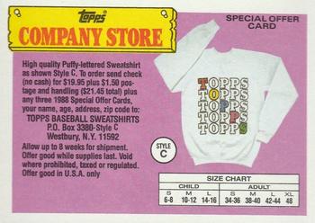 1988 Topps - Topps Company Store #NNO Style C Sweatshirt Offer Front