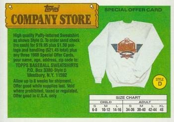 1988 Topps - Topps Company Store #NNO Style D Sweatshirt Offer Front