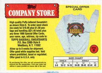 1988 Topps - Topps Company Store #NNO Style B Sweatshirt Offer Front