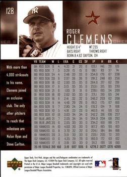 2004 Upper Deck First Pitch #128 Roger Clemens Back