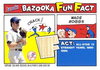2005 Bazooka - Fun Facts Relics #FF-WB Wade Boggs Front