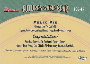 2005 Bowman - Futures Game Gear Jersey Relics #FGG-FP Felix Pie Back