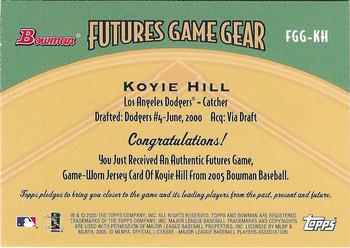 2005 Bowman - Futures Game Gear Jersey Relics #FGG-KH Koyie Hill Back
