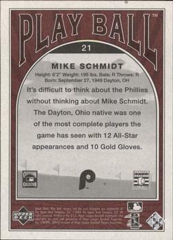 2004 Upper Deck Play Ball #21 Mike Schmidt Back