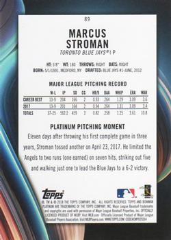 2018 Bowman Platinum #89 Marcus Stroman Back