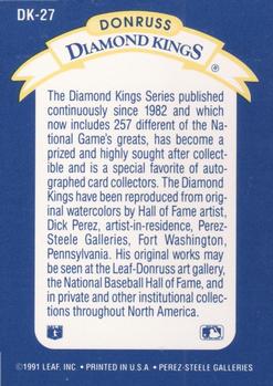 1992 Donruss - Diamond Kings #DK-27 Diamond Kings Checklist Back