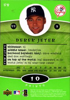 2004 Upper Deck Power Up #58 Derek Jeter Back