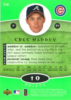 2004 Upper Deck Power Up #78 Greg Maddux Back