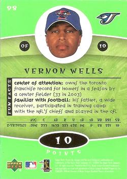 2004 Upper Deck Power Up #98 Vernon Wells Back