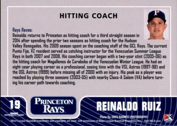 2014 Grandstand Princeton Rays #NNO Reinaldo Ruiz Back