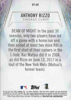 2018 Stadium Club - Beam Team Red #BT-AR Anthony Rizzo Back