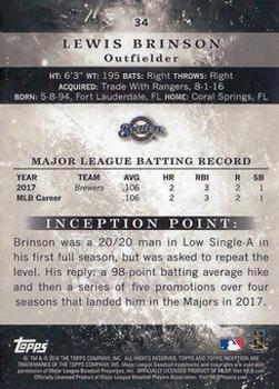 2018 Topps Inception - Red #34 Lewis Brinson Back