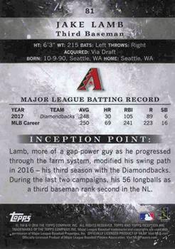 2018 Topps Inception - Red #81 Jake Lamb Back