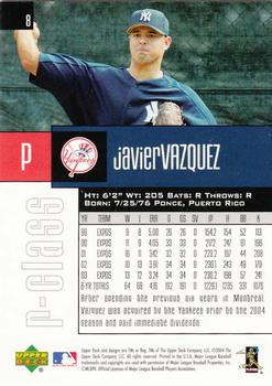 2004 Upper Deck r-class #8 Javier Vazquez Back