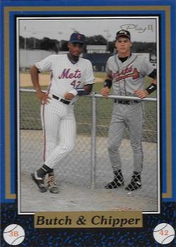 1992 Play II Columbia Mets Insert #2 Butch Huskey / Chipper Jones Front