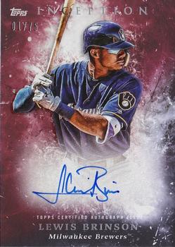 2018 Topps Inception - Rookie and Emerging Stars Autographs Red #RES-LB Lewis Brinson Front