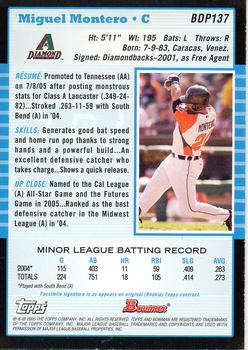2005 Bowman Draft Picks & Prospects - Futures Game Jersey Relics #BDP137 Miguel Montero Back