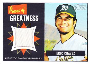 2005 Bowman Heritage - Pieces of Greatness Relics #PG-EC Eric Chavez Front