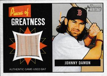 2005 Bowman Heritage - Pieces of Greatness Relics #PG-JD Johnny Damon Front