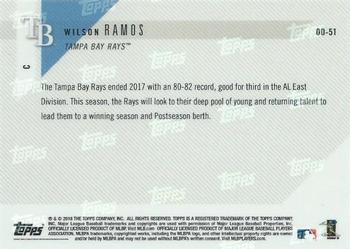 2018 Topps Now Road to Opening Day Tampa Bay Rays #OD-51 Wilson Ramos Back