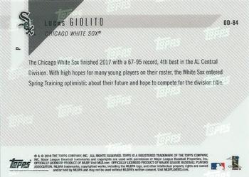 2018 Topps Now Road to Opening Day Chicago White Sox #OD-84 Lucas Giolito Back