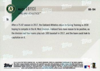 2018 Topps Now Road to Opening Day Oakland Athletics #OD-184 Matt Joyce Back