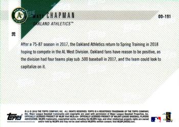 2018 Topps Now Road to Opening Day Oakland Athletics #OD-191 Matt Chapman Back