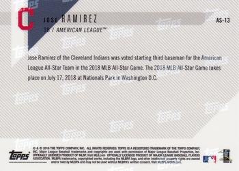 2018 Topps Now American League All-Star Team #AS-13 Jose Ramirez Back