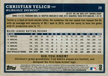 2018 Topps Big League - Gold #29 Christian Yelich Back