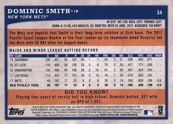 2018 Topps Big League - Gold #34 Dominic Smith Back