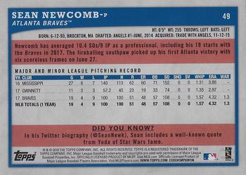 2018 Topps Big League - Gold #49 Sean Newcomb Back