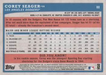 2018 Topps Big League - Gold #80 Corey Seager Back