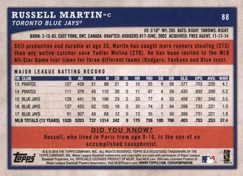 2018 Topps Big League - Gold #88 Russell Martin Back