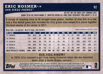 2018 Topps Big League - Gold #92 Eric Hosmer Back