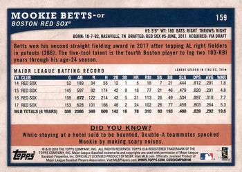 2018 Topps Big League - Gold #159 Mookie Betts Back