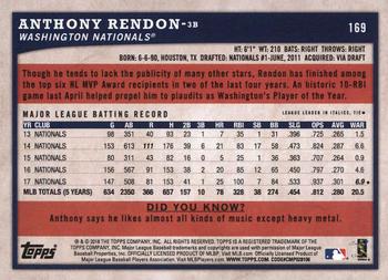 2018 Topps Big League - Gold #169 Anthony Rendon Back