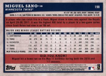 2018 Topps Big League - Gold #198 Miguel Sano Back