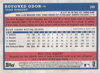 2018 Topps Big League - Gold #289 Rougned Odor Back