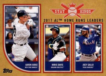2018 Topps Big League - Gold #302 2017 AL Home Runs Leaders (Aaron Judge / Khris Davis / Joey Gallo) Front