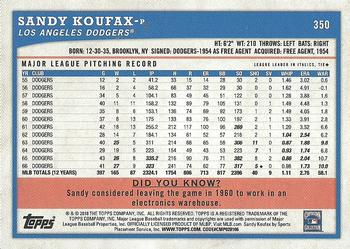 2018 Topps Big League - Gold #350 Sandy Koufax Back